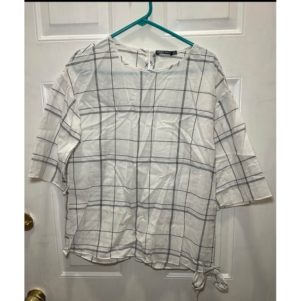Doe & Rae Side Tie 100% Cotton Top Size S NWOT